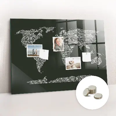 Magnetic wall board Names of the continents