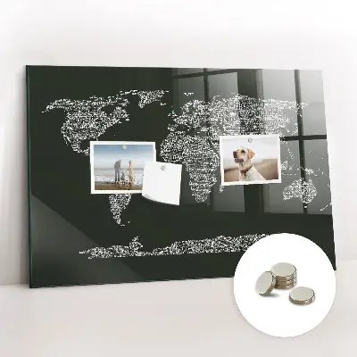 Magnetic wall board Names of the continents