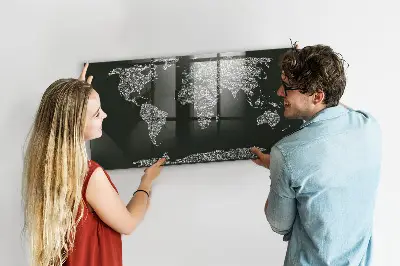 Magnetic wall board Names of the continents