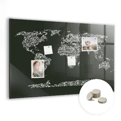 Magnetic wall board Names of the continents