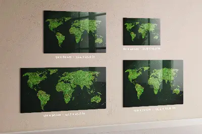 Grassy World Map Magnetic Board