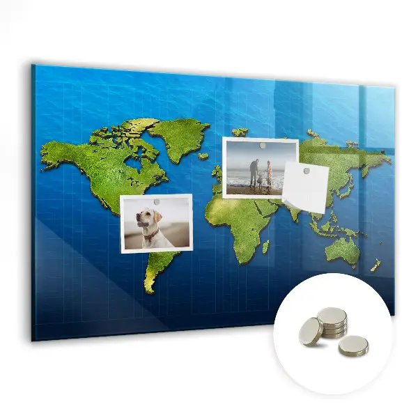 Magnetic World Map Wall Board