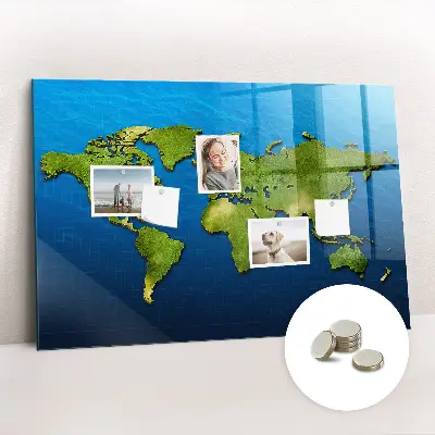 Magnetic World Map Wall Board