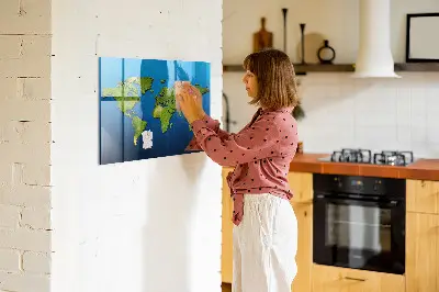 Magnetic wall board World map