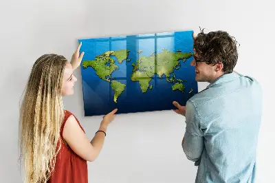 Magnetic World Map Wall Board