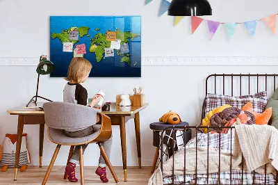 Magnetic World Map Wall Board