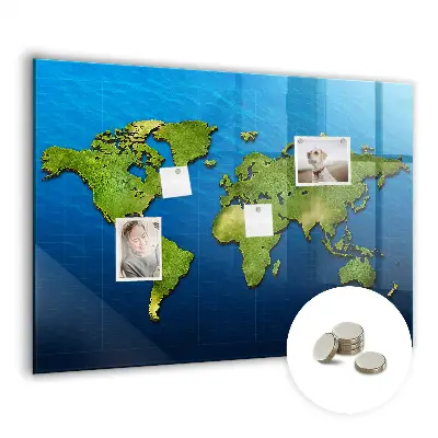 Magnetic wall board World map