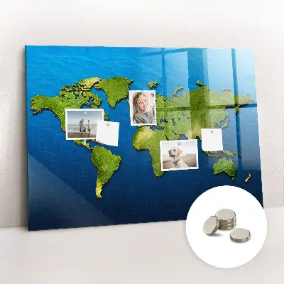 Magnetic World Map Wall Board