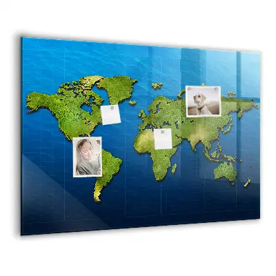 Magnetic World Map Wall Board
