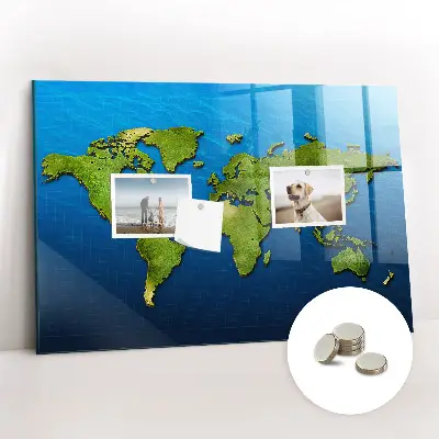 Magnetic World Map Wall Board