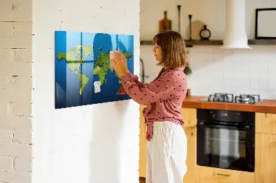 Magnetic World Map Wall Board