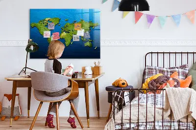 Magnetic World Map Wall Board