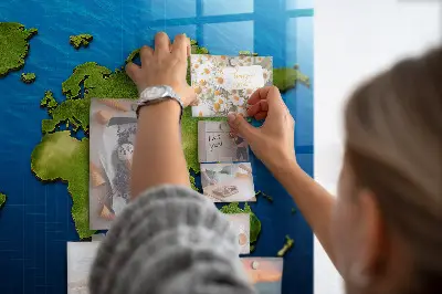Magnetic wall board World map