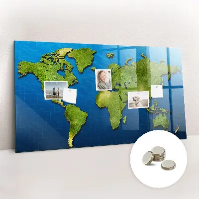 Magnetic World Map Wall Board