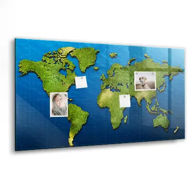 Magnetic World Map Wall Board