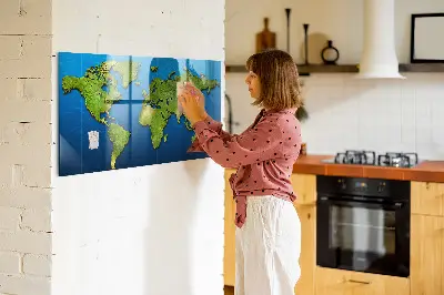 Magnetic World Map Wall Board