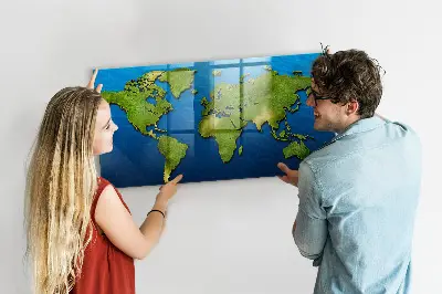 Magnetic World Map Wall Board