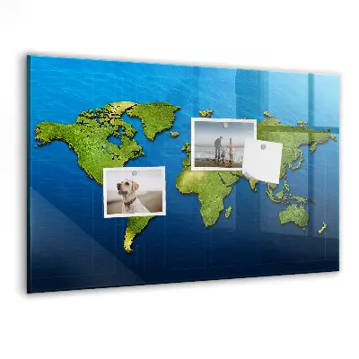 Magnetic World Map Wall Board