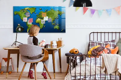 Magnetic World Map Wall Board
