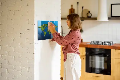 Magnetic World Map Wall Board