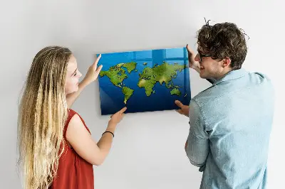 Magnetic World Map Wall Board