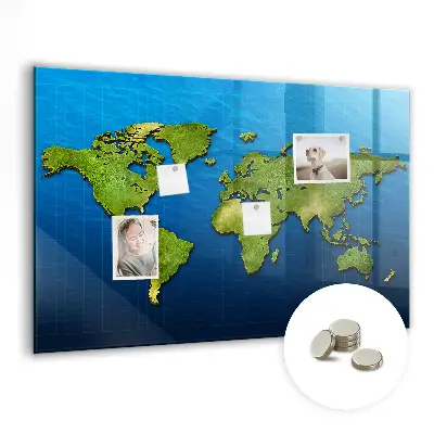 Magnetic wall board World map