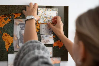 Magnetic Glass Dry Erase World Map Board