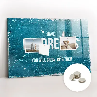 Motivational text magnet board