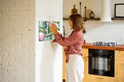 Magnetic Glass Dry Erase Board with Flamingo Nature Design