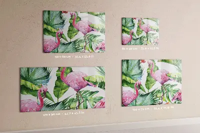 Magnetic Glass Dry Erase Board with Flamingo Nature Design