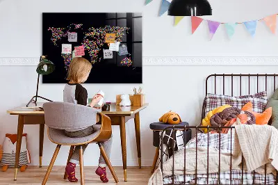 World Map Magnetic Dot Board