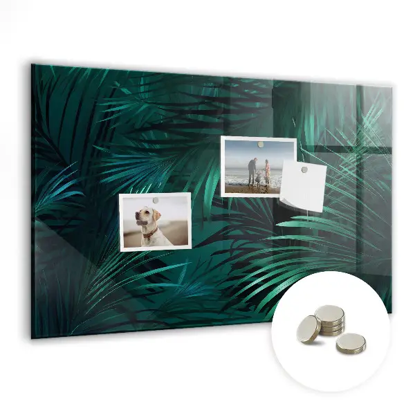 Tropical leaves magnetic wall board