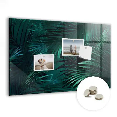 Tropical leaves magnetic wall board