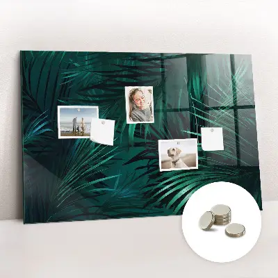 Tropical leaves magnetic wall board