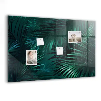 Tropical leaves magnetic wall board