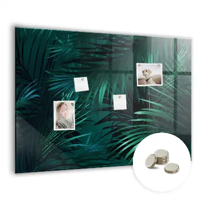 Tropical leaves magnetic wall board