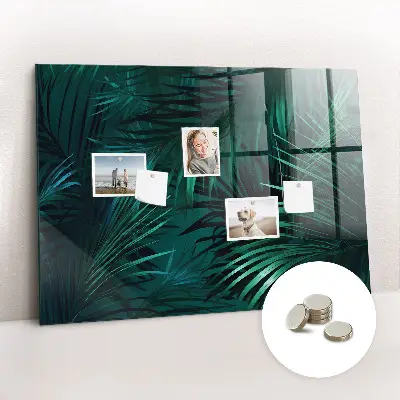 Tropical leaves magnetic wall board
