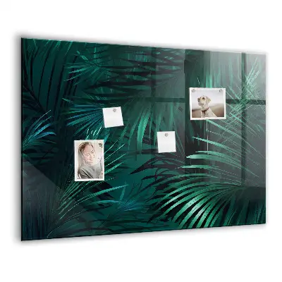 Tropical leaves magnetic wall board