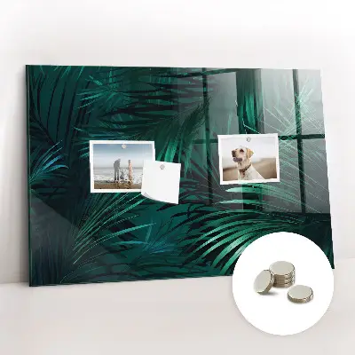 Tropical leaves magnetic wall board