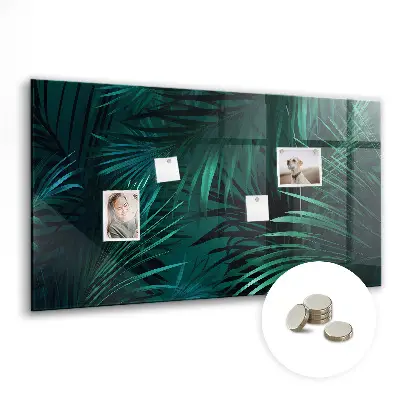 Tropical leaves magnetic wall board