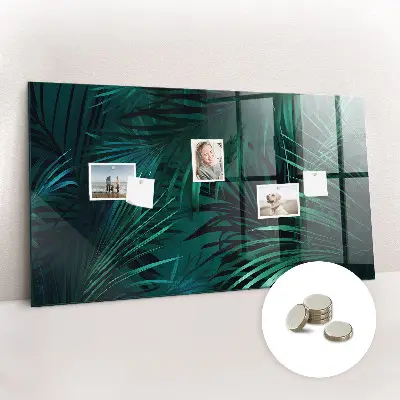 Tropical leaves magnetic wall board