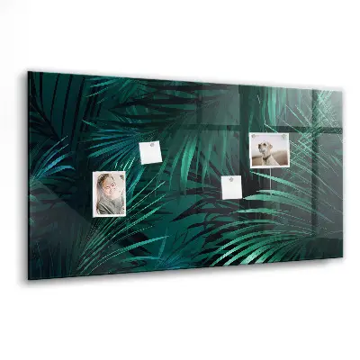 Tropical leaves magnetic wall board