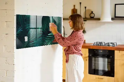 Tropical leaves magnetic wall board