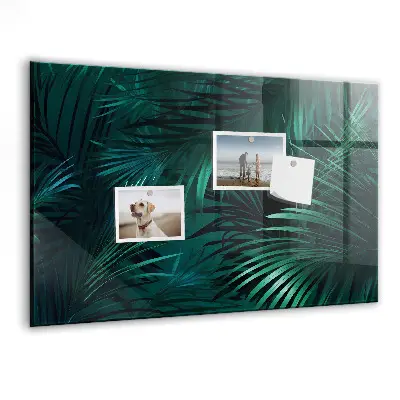 Tropical leaves magnetic wall board