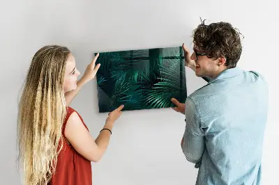 Tropical leaves magnetic wall board