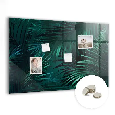 Tropical leaves magnetic wall board