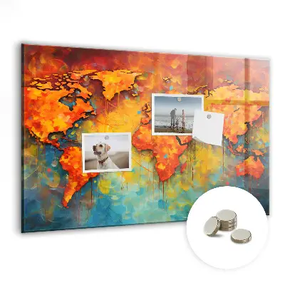 Decorative World Map Magnet Board