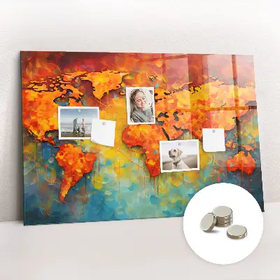 Decorative World Map Magnet Board