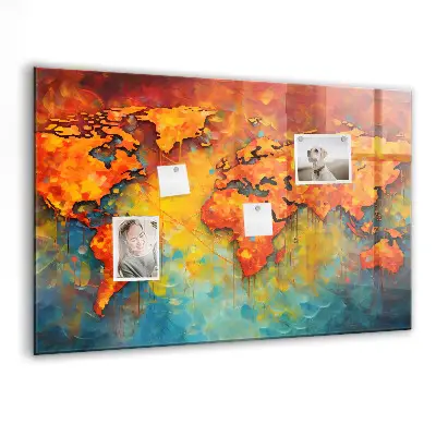 Decorative World Map Magnet Board