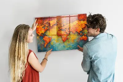 Decorative World Map Magnet Board